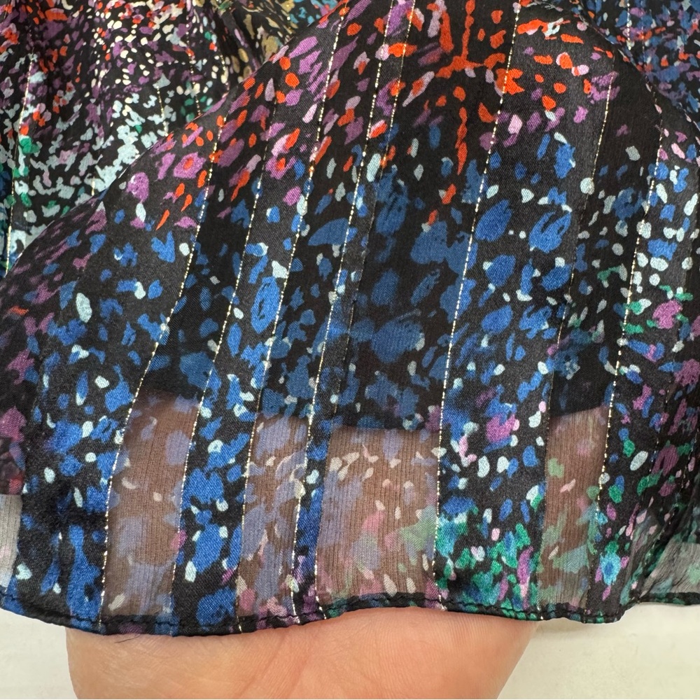 Rebecca Taylor Silk Shimmer Beaded Spaghetti Strap Top Size 6 Romantic Coquette - Picture 6 of 15